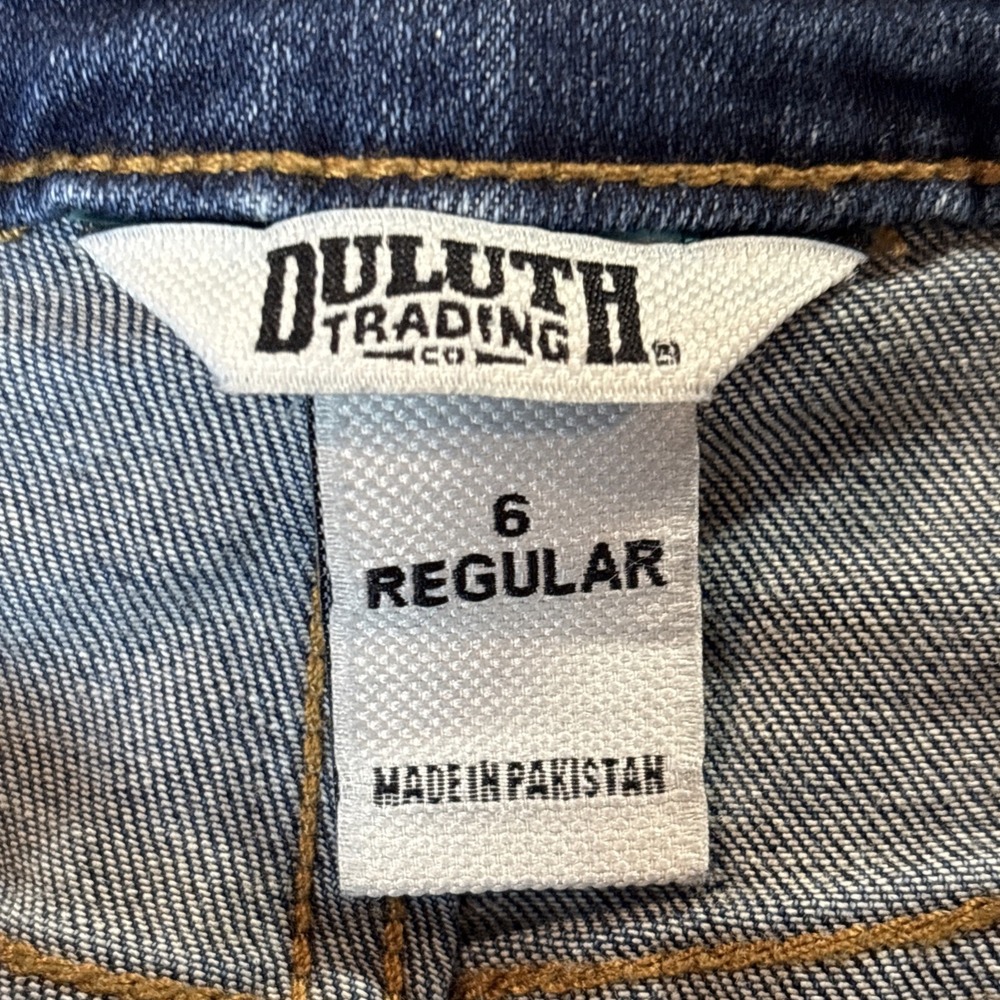 Duluth Trading Women' Jeans Slim Ankle Blue Denim High Rise Size 6 Regular - Picture 9 of 10